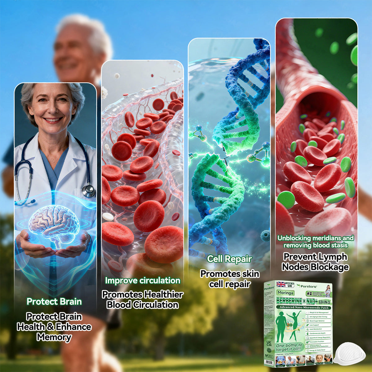 British Pharmacies | 🧑‍⚕️ Purelora® 𝐌𝐨𝐫𝐢𝐧𝐠𝐚 · 𝐁𝐞𝐫𝐛𝐞𝐫𝐢𝐧𝐞 × 𝐍𝐀𝐃+ 𝟏𝟎-𝐢𝐧-𝟏 𝐀𝐝𝐯𝐚𝐧𝐜𝐞𝐝 𝐍𝐚𝐧𝐨 𝐌𝐢𝐜𝐫𝐨𝐧𝐞𝐞𝐝𝐥𝐞 𝐏𝐚𝐭𝐜𝐡 — 𝐎𝐧𝐜𝐞 𝐃𝐚𝐢𝐥𝐲, 𝐕𝐢𝐬𝐢𝐛𝐥𝐞 𝐑𝐞𝐬𝐮𝐥𝐭𝐬 𝐢𝐧 𝟕 𝐃𝐚𝐲𝐬
