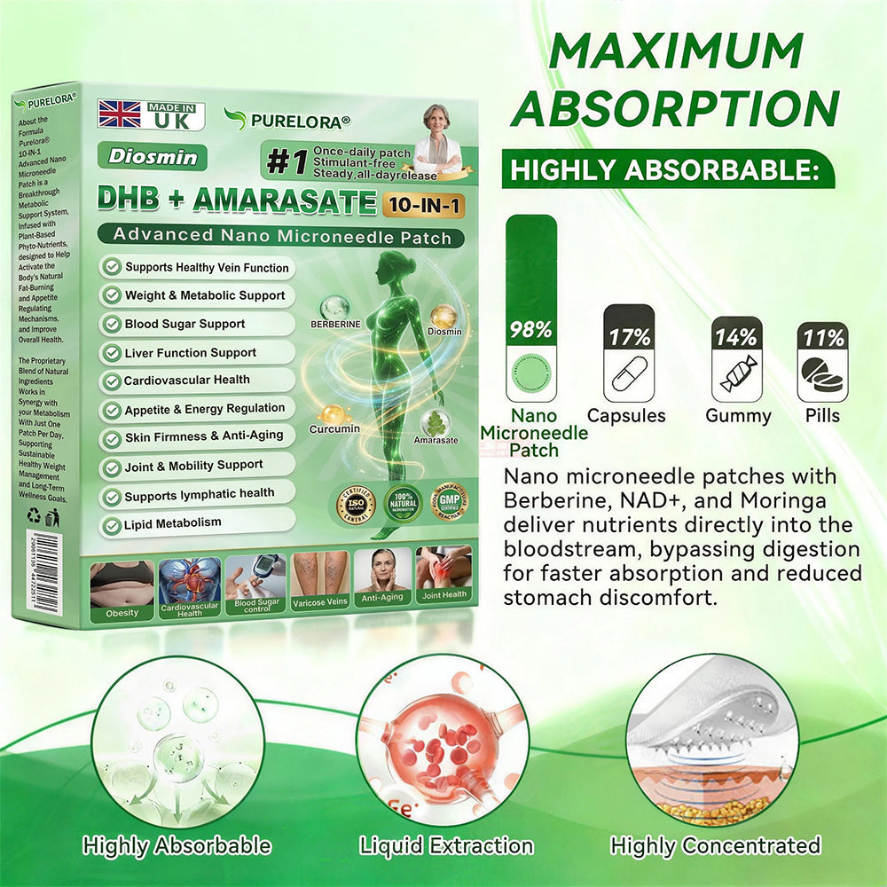 𝐏𝐮𝐫𝐞𝐥𝐨𝐫𝐚® 𝐌𝐞𝐭𝐚𝐛𝐨𝐥𝐢𝐜 𝐌𝐚𝐭𝐫𝐢𝐱™ – 𝐃𝐇𝐁 + 𝐀𝐦𝐚𝐫𝐚𝐬𝐚𝐭𝐞 𝟏𝟎-𝐢𝐧-𝟏 𝐍𝐚𝐧𝐨 𝐌𝐢𝐜𝐫𝐨𝐧𝐞𝐞𝐝𝐥𝐞 𝐏𝐚𝐭𝐜𝐡
