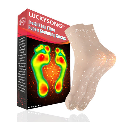 [💎Official Brand Store💎] 2026 LuckySong® Ice Silk Ion Fiber Repair Sculpting Socks
