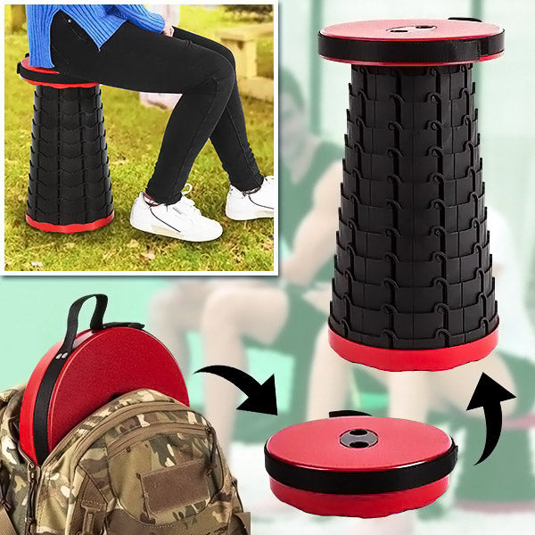 Retractable folding stool