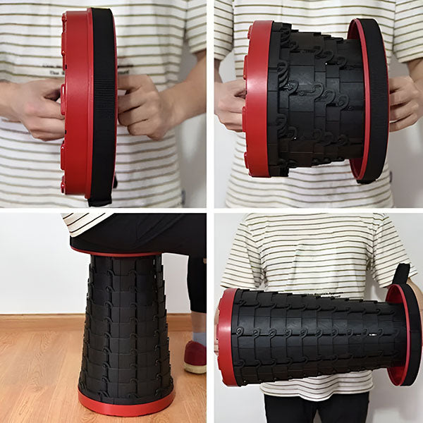 Retractable folding stool