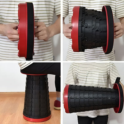 Retractable folding stool