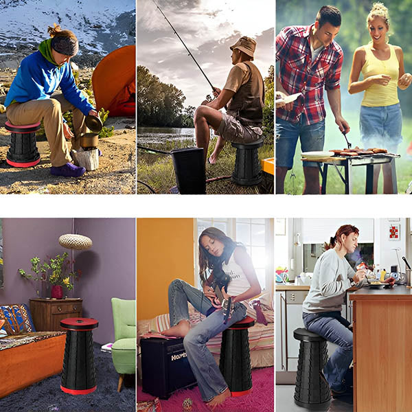 Retractable folding stool